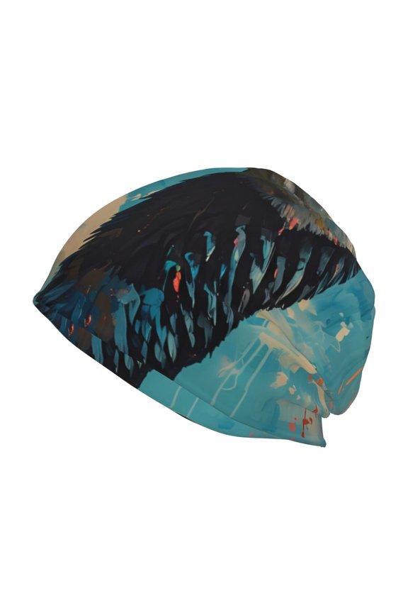 Blue Watercolor Duck Print Unisex Knit Beanie for Men Women Winter Hat,Beanies Skull Caps