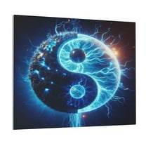 Logiee Blue Yin And Yang Print Canvas Wall Art ,Art Poster,Canvas Decorative Picture,Decor Wall Pictures for Living Room Bedroom Bathroom,Ready to Hang