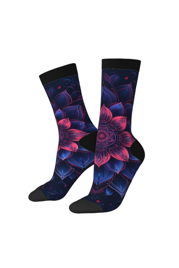 Bohemian Vintage Pattern Print Adult Socks for Men & Women,Calf Socks, Ankle Socks,Boots Socks,Breathable Casual Sock,Unisex Crew Socks