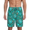 thumbnail image 1 of Logiee Boho Dreamcatcher Print Men's Pajama Shorts with Drawstring & Pockets,Sleep Shorts for Men,Sleepwear Bottoms,Elastic Waistband Loungewear-4X-Large, 1 of 6