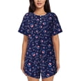 thumbnail image 1 of Logiee Bone And Star For American Print Womens Pajamas Set,Short-Sleeve Pajama 2 Piece Sleepwear with Pockets-4X-Large, 1 of 6