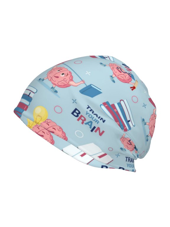 Brain Training Print Unisex Knit Beanie for Men Women Winter Hat,Beanies Skull Caps