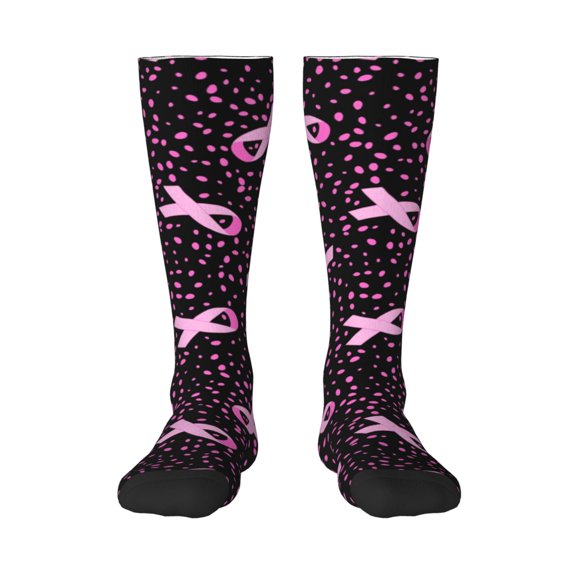 Logiee Breast Cancer Awareness3 Print Gift Stocking Stuffers,Adult Stockings,Novelty Socks,Funny Socks Birthday Running Walking Sleeping