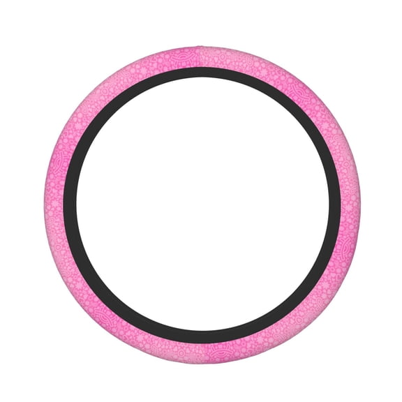 Logiee Breast Cancer Pink Ribbons Awareness Print Breathable Elastic Steering Wheel Cover, Non-Slip Stretch Steering Wheel Protector,Universal 15 Inch Fit Auto, Suvs, Truck