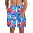 thumbnail image 1 of Logiee Bright Flowers Print Mens Swim Trunks Quick Dry Board Shorts,Breathable Hawaii Beach Shorts Swimwear Bathing Suits-XX-Large, 1 of 6