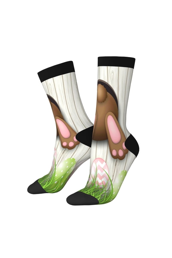 Brown Bunny Print Adult Socks for Men & Women,Calf Socks, Ankle Socks,Boots Socks,Breathable Casual Sock,Unisex Crew Socks