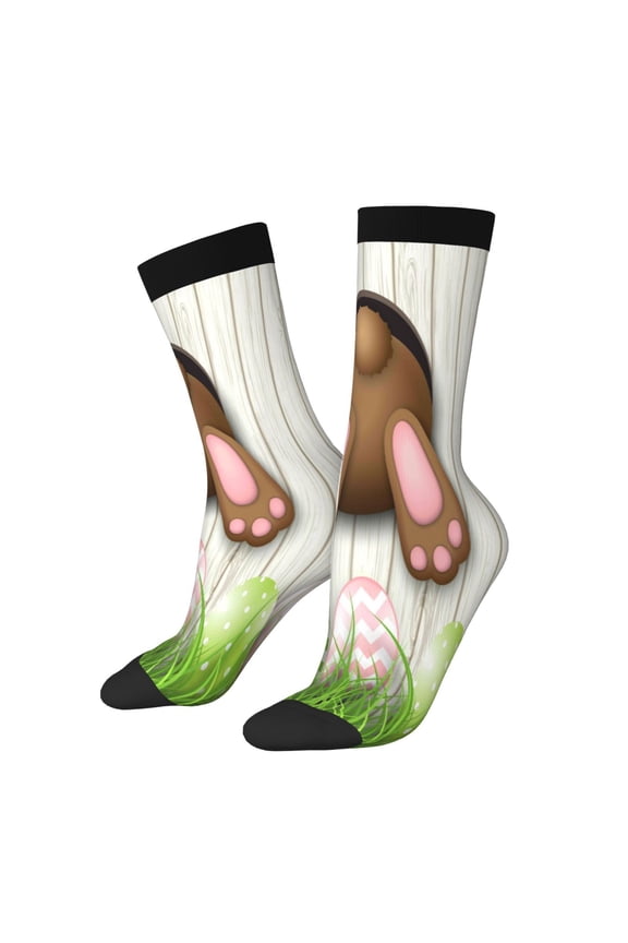 Brown Bunny Print Adult Socks for Men & Women,Calf Socks, Ankle Socks,Boots Socks,Breathable Casual Sock,Unisex Crew Socks