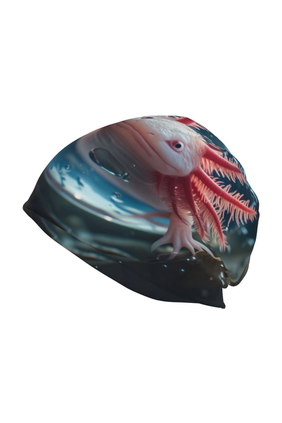 Bubbles Axolotl Fantasy Print Unisex Knit Beanie for Men Women Winter Hat,Beanies Skull Caps