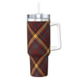 thumbnail image 1 of Logiee Buffalo Check Plaid Print 40OZ Ice Bully Cup with Handle and Straw, Double Wall Stainless Steel Tumbler,Travel Coffee Cup with Lid, Summer Insulation and Cooling Cup, 1 of 8