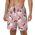 thumbnail image 1 of Logiee Bulldog Print Men's Swim Trunk,Quick Dry Board Shorts ,Men's Swim Trunks with Compression Liner, Bathing Suits with Pockets-Large, 1 of 6