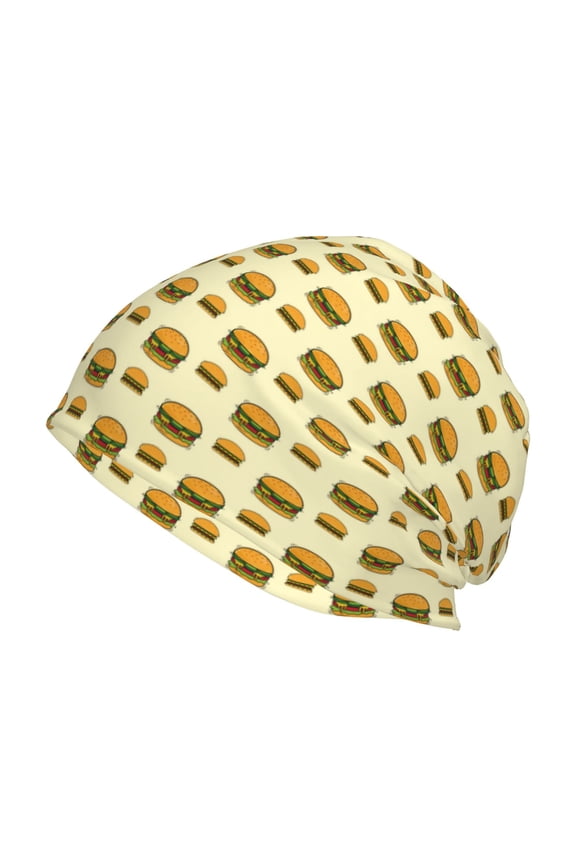 Burgers And Hot Dogs Print Unisex Knit Beanie for Men Women Winter Hat,Beanies Skull Caps
