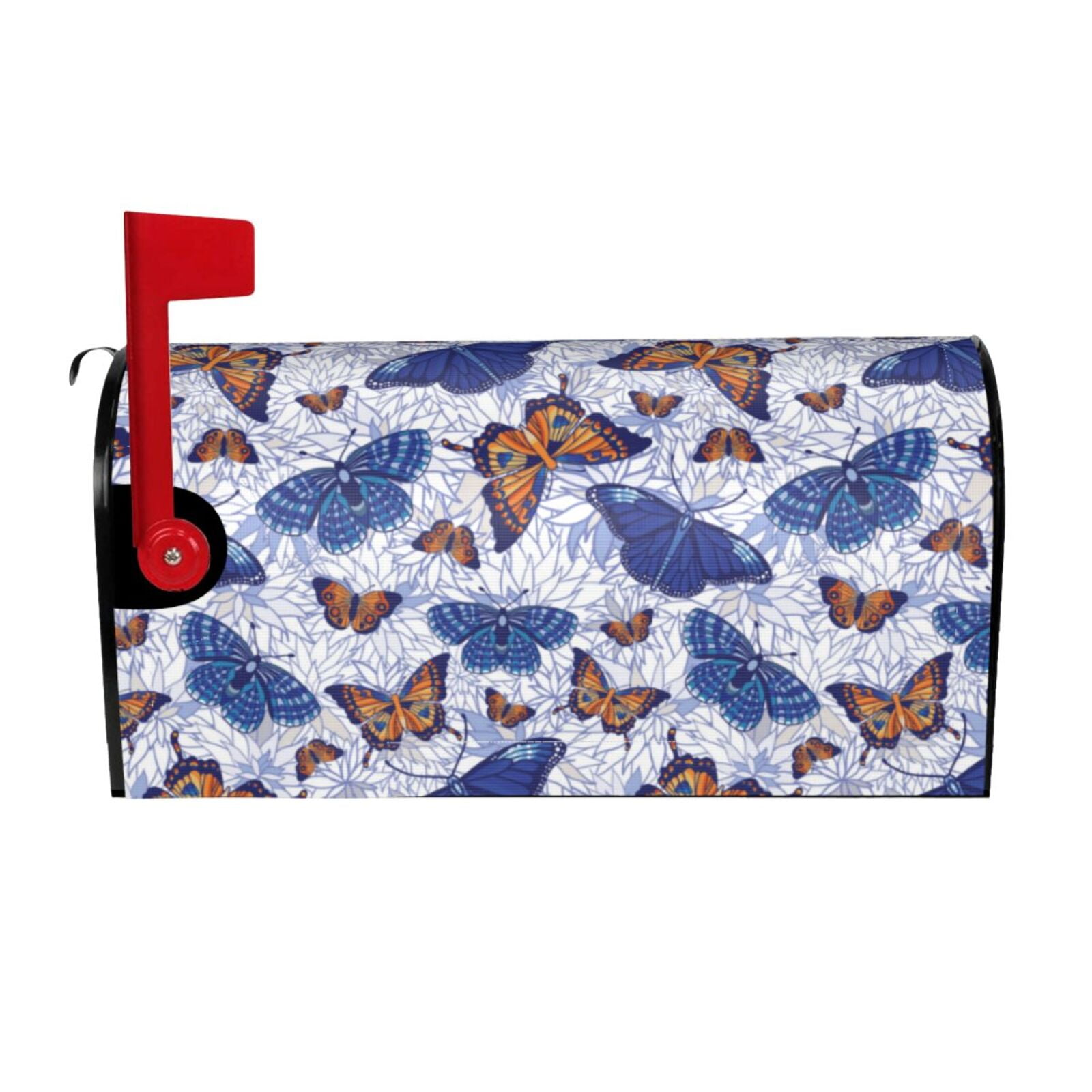 Logiee Butterflies1 Print Post Letter Box Wrap Decor, Mailbox Cover Suitable for Standard Mailbox and Large Size Mailbox,Outdoor Yard Decoration-21x18 in