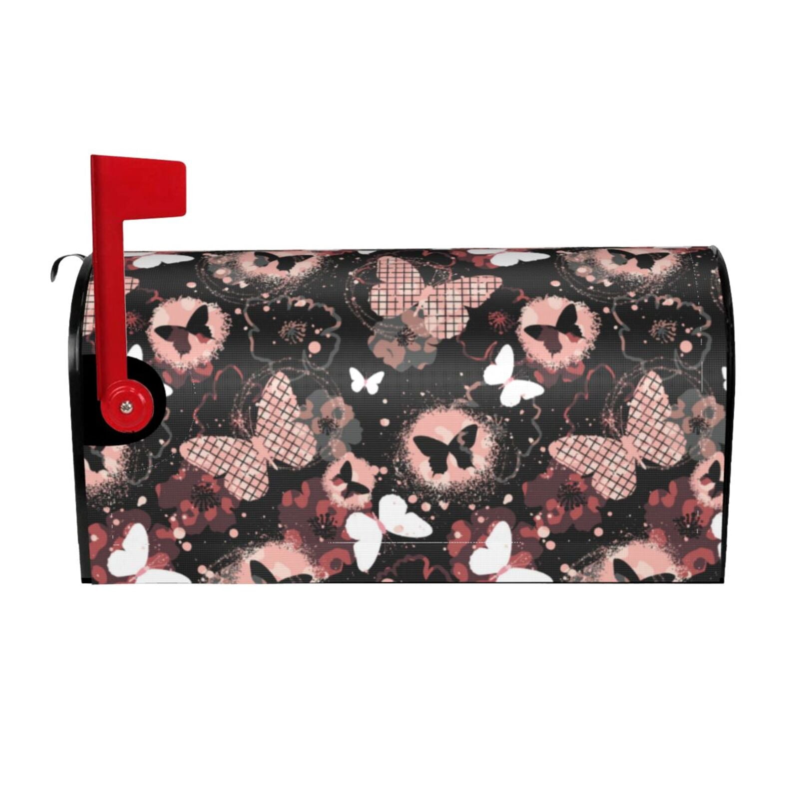 Logiee Butterflies1 Print Post Letter Box Wrap Decor, Mailbox Cover Suitable for Standard Mailbox and Large Size Mailbox,Outdoor Yard Decoration-25.5x21 in