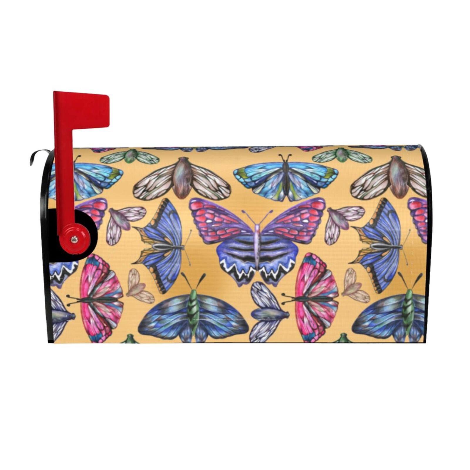 Logiee Butterfly 3 Print Post Letter Box Wrap Decor, Mailbox Cover Suitable for Standard Mailbox and Large Size Mailbox,Outdoor Yard Decoration-25.5x21 in