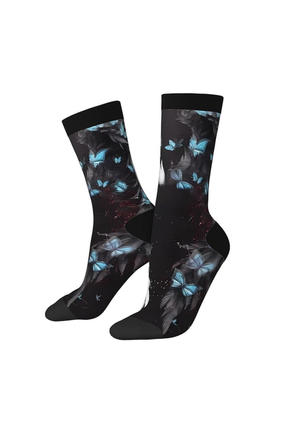 Butterfly Angel Wings Art Print Adult Socks for Men & Women,Calf Socks, Ankle Socks,Boots Socks,Breathable Casual Sock,Unisex Crew Socks