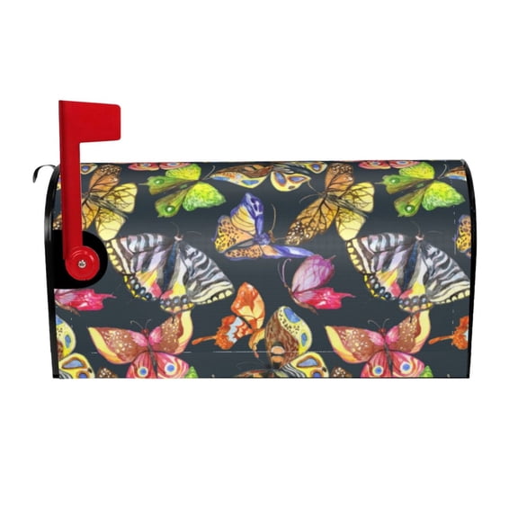 Logiee Butterfly Wild Insect Print Post Letter Box Wrap Decor, Mailbox Cover Suitable for Standard Mailbox and Large Size Mailbox,Outdoor Yard Decoration-21x18 in
