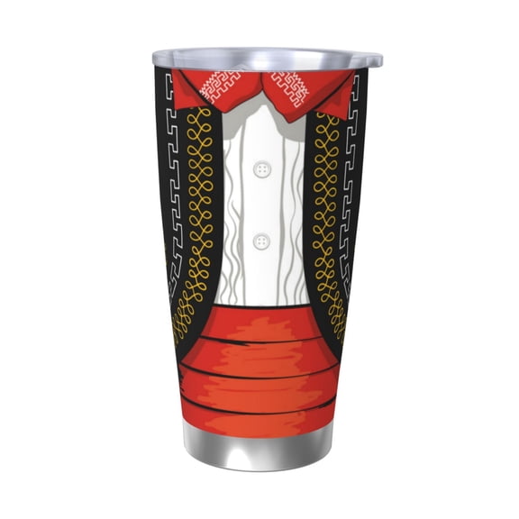 Logiee CHARRO SUIT Print 20OZ Car Cup with Lid, Stainless Steel Vacuum Insulated Double Wall Travel Tumbler, Durable Insulated Coffee Mug,Thermal Cup with Straw-Without Straw