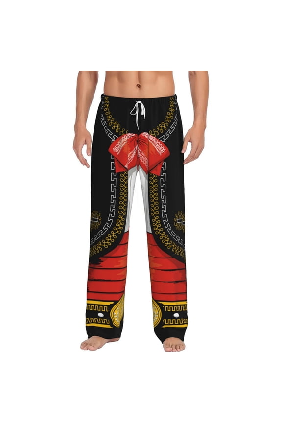 CHARRO SUIT Print Pajama Pants for Men,Men’s Pajama Bottoms,Mens PJ Pants with Pockets & Button Fly-Small