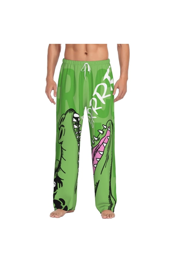 CROCODILE HEAD Print Pajama Pants for Men,Men’s Pajama Bottoms,Mens PJ Pants with Pockets & Button Fly-3X-Large