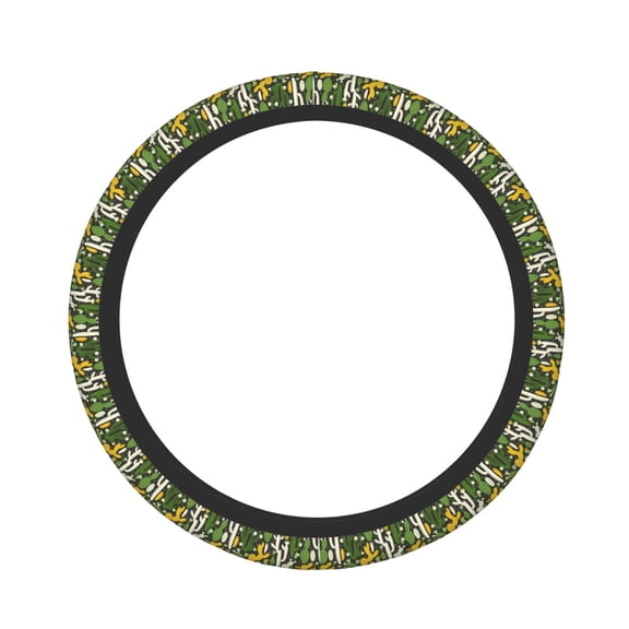 Logiee Cactus 4 Print Breathable Elastic Steering Wheel Cover, Non-Slip Stretch Steering Wheel Protector,Universal 15 Inch Fit Auto, Suvs, Truck
