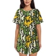 thumbnail image 1 of Logiee Cactus 4 Print Womens Pajamas Set,Short-Sleeve Pajama 2 Piece Sleepwear with Pockets-Small, 1 of 6