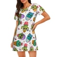 thumbnail image 1 of Logiee Cactus And Insects Print Nightgowns for Women,Soft Short-Sleeved Lightweight Sleepwear, Loose Sleepshirts, 1 of 6