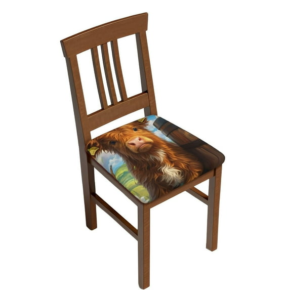 Logiee Calf Butterflies Lilies A Print Square Chair Seat Covers, Stretch Chair Seat Covers,Seat Chair Slipcover, Non-Slip Chair Slipcover,Furniture Protector for Indoor and Outdoor-Six Piece