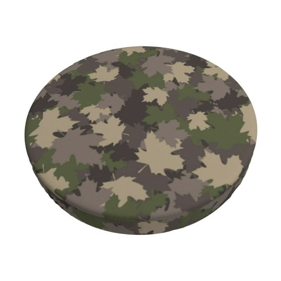 Logiee Camouflage maple Print Stool Covers Round,Bar Stool Covers,Watedrproof Stool Slipcover with Elastic,Stool Cushion,Round Bar Stool Seat Covers for Bar Round Chair-12 inch