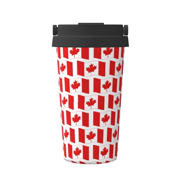Logiee Canada Print Stainless Steel Coffee Tumbler, Travel Coffee Mug, Insulated Coffee Mug with Lid, Spill Proof Coffee Cup, Portable Thermal Mug