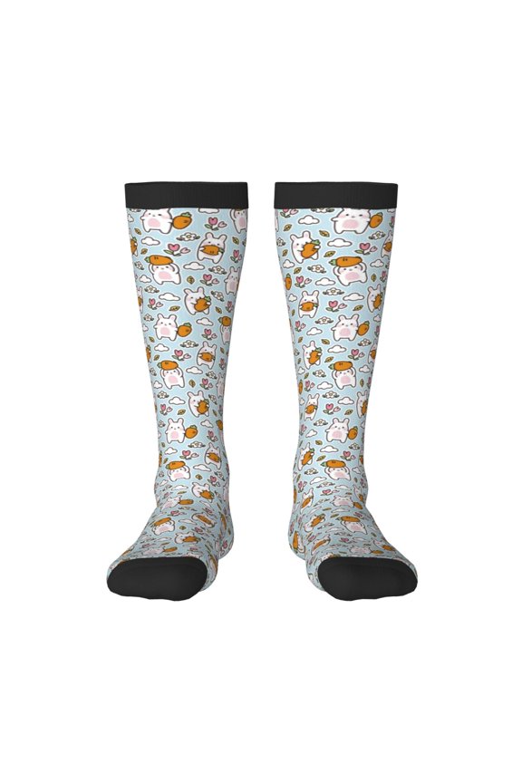 Carrot Rabbit Print Gift Stocking Stuffers,Adult Stockings,Novelty Socks,Funny Socks Birthday Running Walking Sleeping