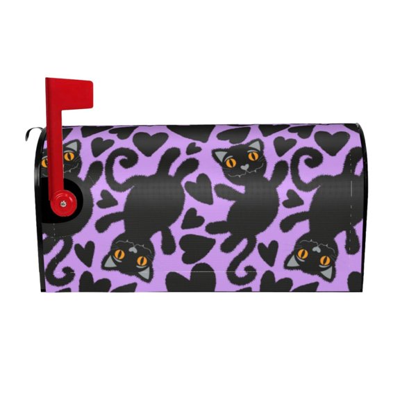 Logiee Cartoon Black Cats Print Post Letter Box Wrap Decor, Mailbox Cover Suitable for Standard Mailbox and Large Size Mailbox,Outdoor Yard Decoration-21x18 in