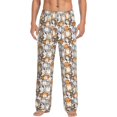 thumbnail image 1 of Logiee Cartoon Cat Print Pajama Pants for Men,Men’s Pajama Bottoms,Mens PJ Pants with Pockets & Button Fly-Large, 1 of 6