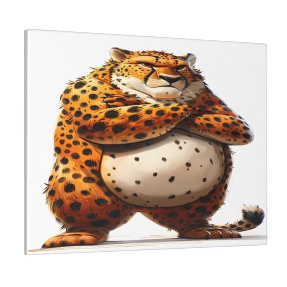 Logiee Cartoon Cheetah With Attitude Print Canvas Wall Art ,Art Poster,Canvas Decorative Picture,Decor Wall Pictures for Living Room Bedroom Bathroom,Ready to Hang