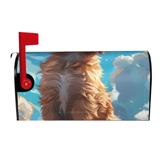 Logiee Cartoon Cloud Puppy Print Post Letter Box Wrap Decor, Mailbox Cover Suitable for Standard Mailbox and Large Size Mailbox,Outdoor Yard Decoration-21x18 in