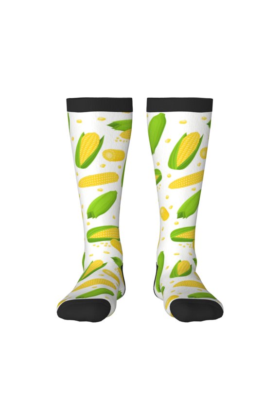 Cartoon Corn Print Gift Stocking Stuffers,Adult Stockings,Novelty Socks,Funny Socks Birthday Running Walking Sleeping