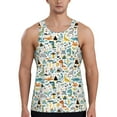 thumbnail image 1 of Logiee Cartoon Dinosaur Print Men's Workout Tank Top,Quick Dry Workout Tank Top,Gym Muscle Tee,Fitness Bodybuilding Sleeveless T Shirt-Small, 1 of 7