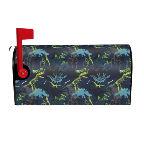 Logiee Cartoon Dinosaur Print Post Letter Box Wrap Decor, Mailbox Cover Suitable for Standard Mailbox and Large Size Mailbox,Outdoor Yard Decoration-21x18 in