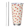 thumbnail image 1 of Logiee Cartoon Flat Mushrooms Print 20OZ Car Cup with Lid, Stainless Steel Vacuum Insulated Double Wall Travel Tumbler, Durable Insulated Coffee Mug,Thermal Cup with Straw-Straw Two-piece Set, 1 of 8