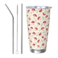thumbnail image 1 of Logiee Cartoon Flat Mushrooms Print 20OZ Car Cup with Lid, Stainless Steel Vacuum Insulated Double Wall Travel Tumbler, Durable Insulated Coffee Mug,Thermal Cup with Straw-Straw Three-piece Set, 1 of 8