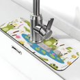 thumbnail image 1 of Logiee Cartoon Frogs Print Kitchen Sink Splash Guard Faucet Mat for Splash Guard Behind Faucet Drip Catcher for Kitchen,Bathroom,Sink Mat,Dish Drying Mat,Bathroom-15" X 5.5", 1 of 7