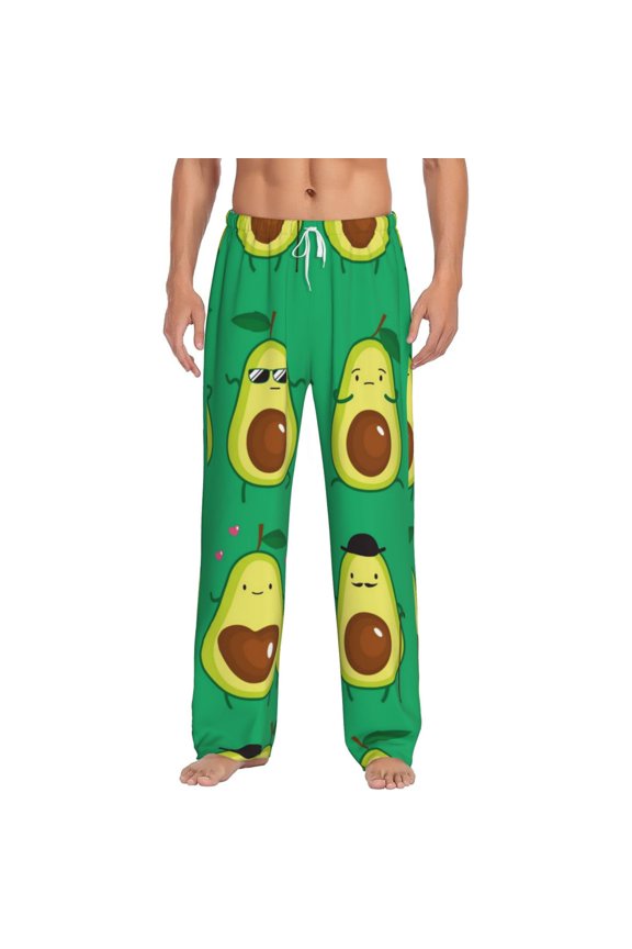 Cartoon Fruit 1 Print Pajama Pants for Men,Men’s Pajama Bottoms,Mens PJ Pants with Pockets & Button Fly-3X-Large
