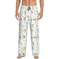 thumbnail image 1 of Logiee Cartoon House Print Pajama Pants for Men,Men’s Pajama Bottoms,Mens PJ Pants with Pockets & Button Fly-Small, 1 of 6
