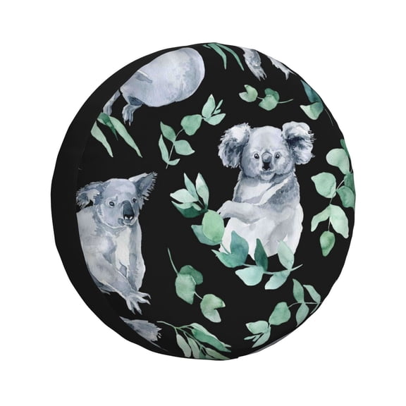 Logiee Cartoon Koala Bear Print Spare Tire Cover, Universal Wheel Protectors,Waterproof Dust-Proof UV Sun Wheel Tire Cover,Fit for SUV, RV, Travel Trailer, Truck-14 inch