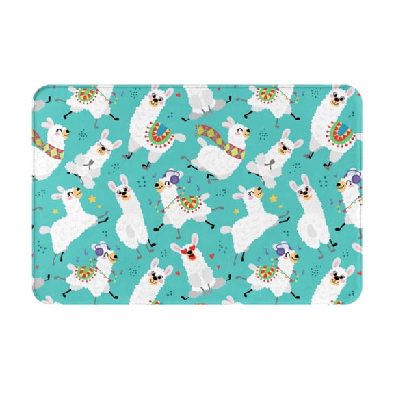 Logiee Cartoon Llamas Print Welcome Mats for Entryway,Door Mat for Front Door,Entry Mat,Doormat for Garden, Garage, Patio, Home, Porch Decor