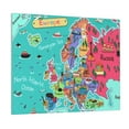 thumbnail image 1 of Logiee Cartoon Map Of Europe Print Canvas Wall Art ,Art Poster,Canvas Decorative Picture,Decor Wall Pictures for Living Room Bedroom Bathroom,Ready to Hang, 1 of 6