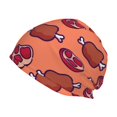 thumbnail image 1 of Logiee Cartoon Meat Print Unisex Knit Beanie for Men Women Winter Hat,Beanies Skull Caps, 1 of 7