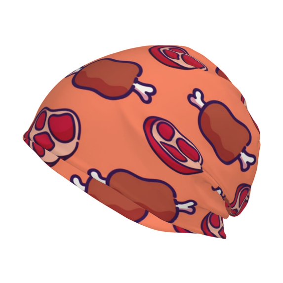 Logiee Cartoon Meat Print Unisex Knit Beanie for Men Women Winter Hat,Beanies Skull Caps