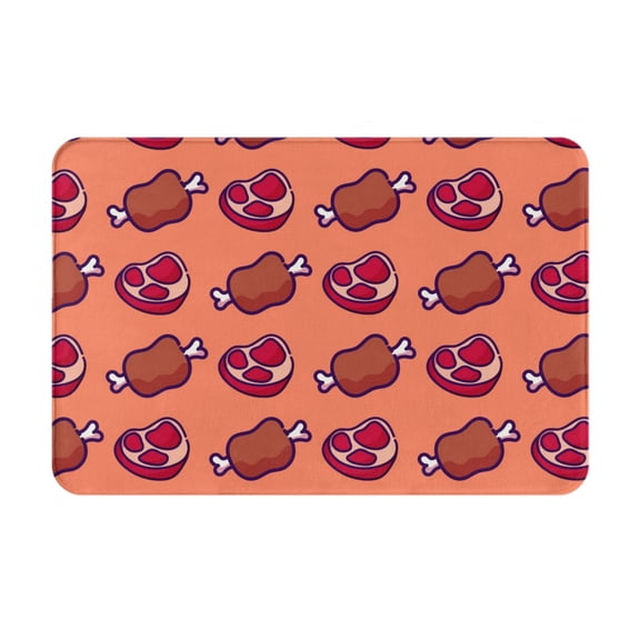 Logiee Cartoon Meat Print Welcome Mats for Entryway,Door Mat for Front Door,Entry Mat,Doormat for Garden, Garage, Patio, Home, Porch Decor