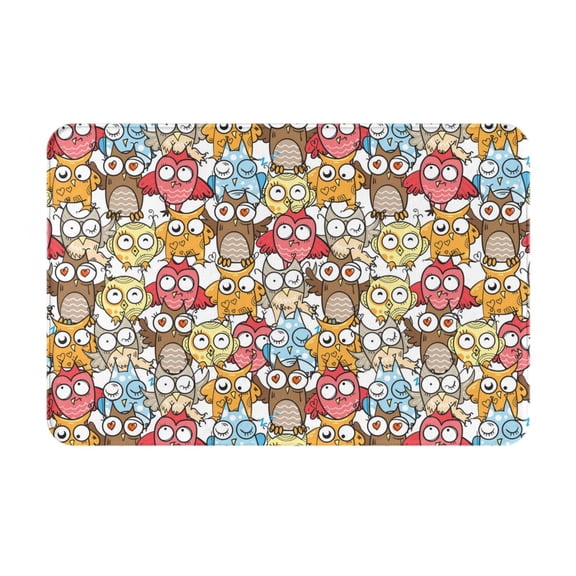 Logiee Cartoon Owls 1 Print Welcome Mats for Entryway,Door Mat for Front Door,Entry Mat,Doormat for Garden, Garage, Patio, Home, Porch Decor