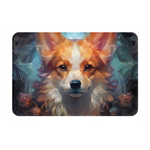 Logiee Cartoon Pattern Corgi Print Welcome Mats for Entryway,Door Mat for Front Door,Entry Mat,Doormat for Garden, Garage, Patio, Home, Porch Decor